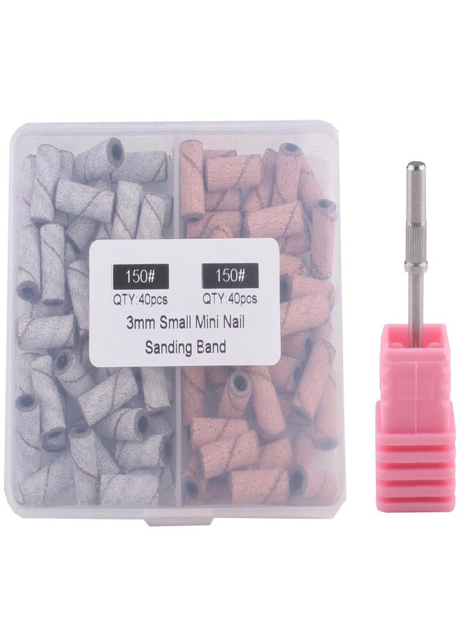 MZCMSL Nail Sanding Bands150 Grit for Nail Drill, 80pcs Small Sanding Bands Files with 3mm Mandrel Nail Drill Bit for Acrylic Nail Gel(150#) - Image 5